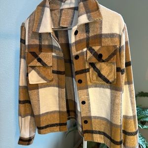 Cozy Soft Plaid Shacket Women Size S
